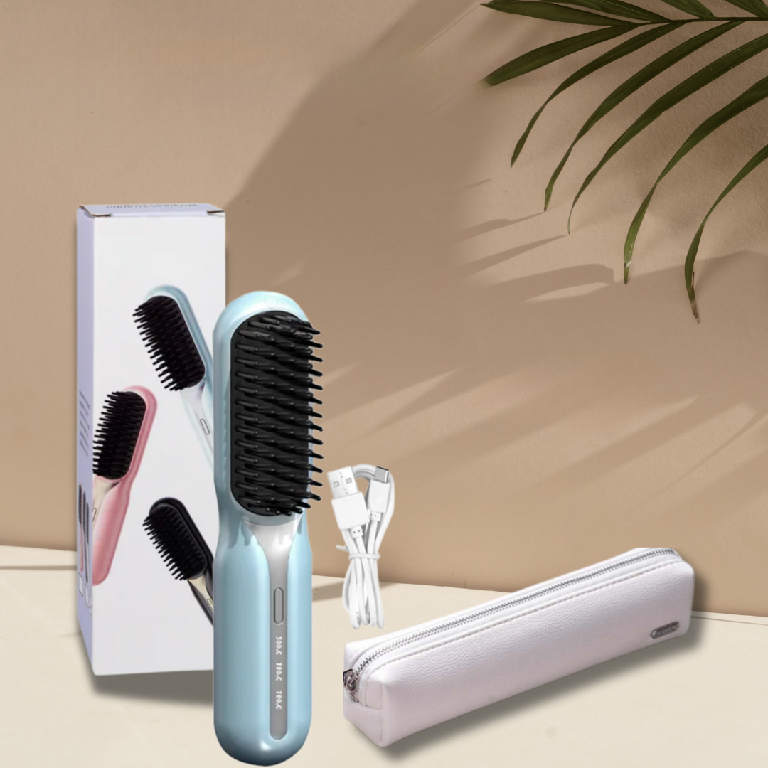Portable Cordless Hair Styler Brush for Straight Curl