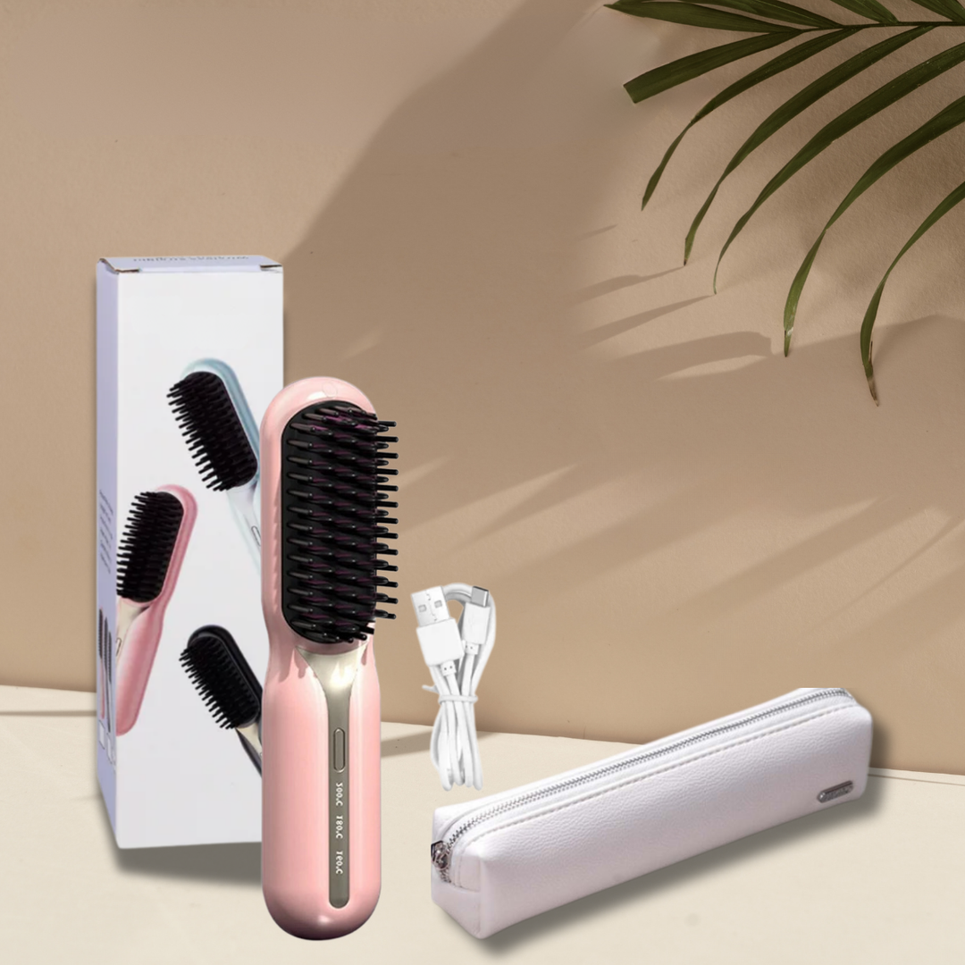 Portable Cordless Hair Styler Brush for Straight Curl