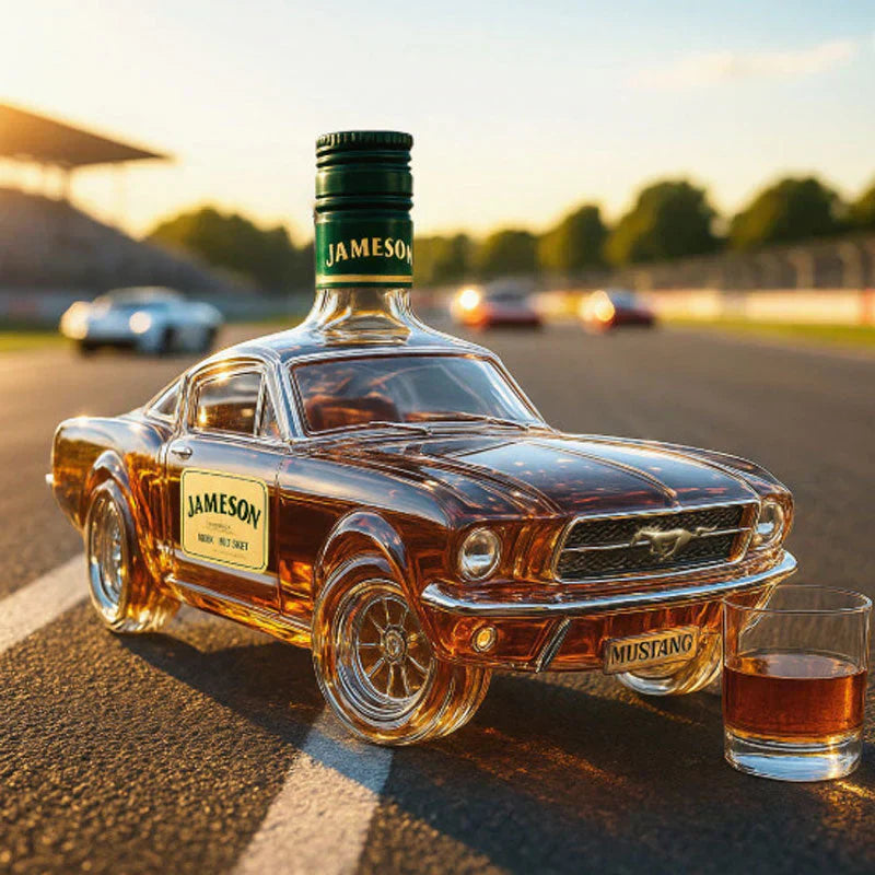 Unique Bronco Engraved Whiskey Flask