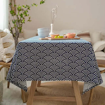 Asian Inspired Natural Fiber Tablecloth