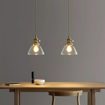Elegant Glass Brass Pendant Ceiling Light Fixture