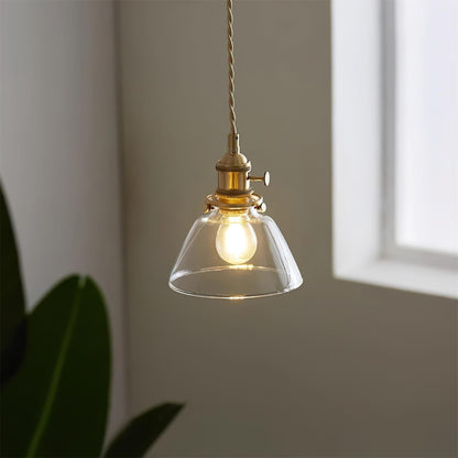 Elegant Glass Brass Pendant Ceiling Light Fixture