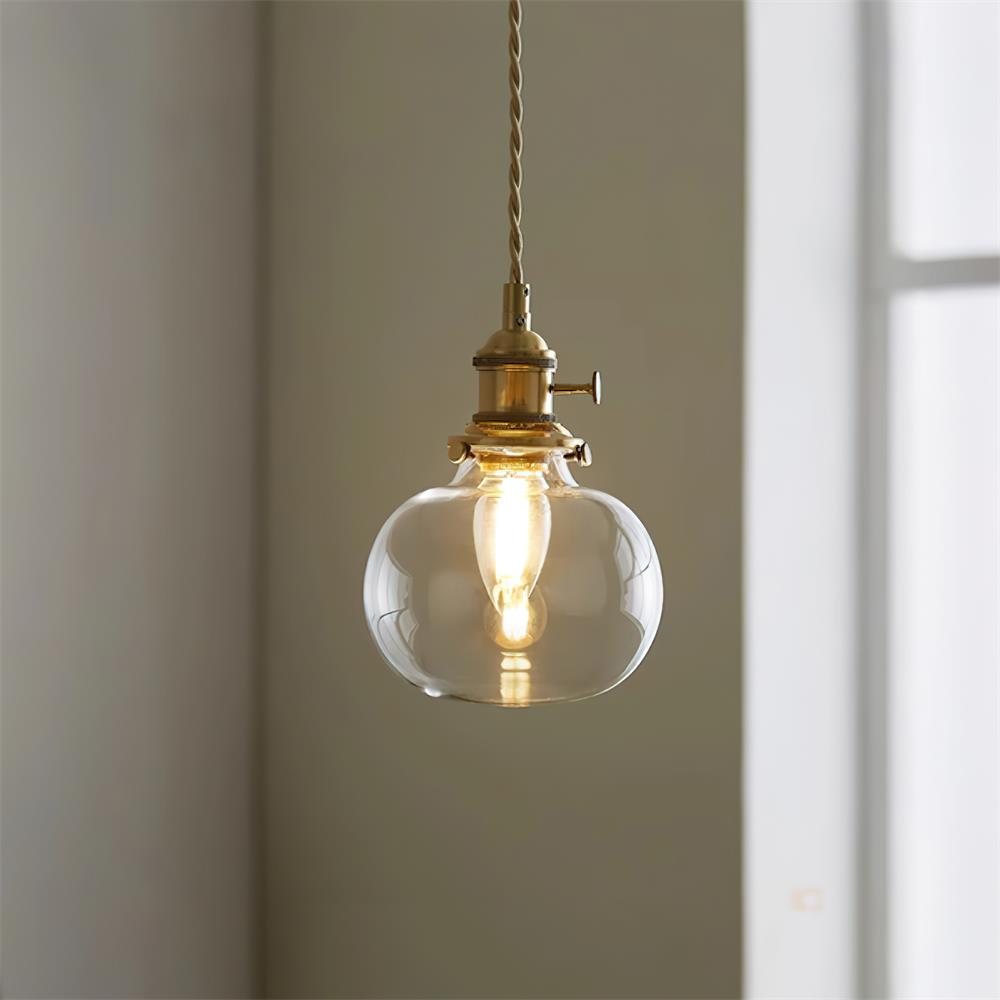 Elegant Glass Brass Pendant Ceiling Light Fixture