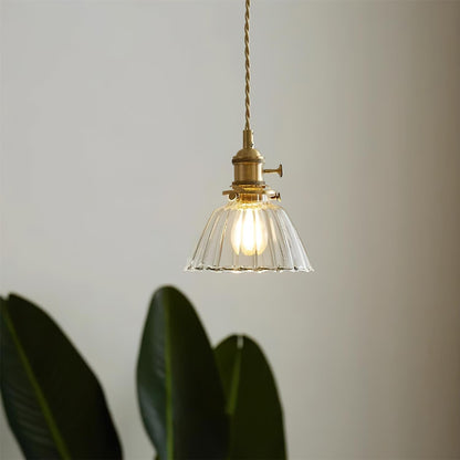 Elegant Glass Brass Pendant Ceiling Light Fixture