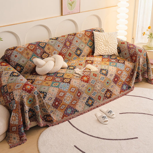 Stylish Jewel Tone Mosaic Couch Cover - Cofik