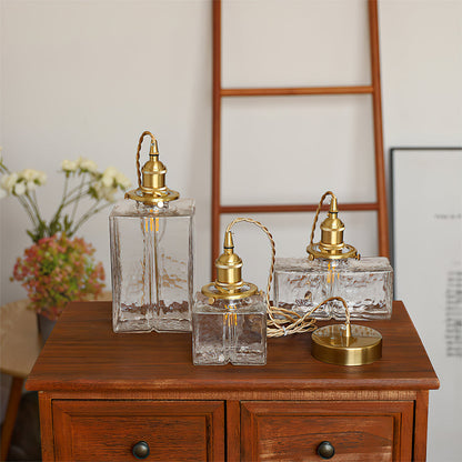Brass Glass Pendant Light Adjustable Ceiling Lamp