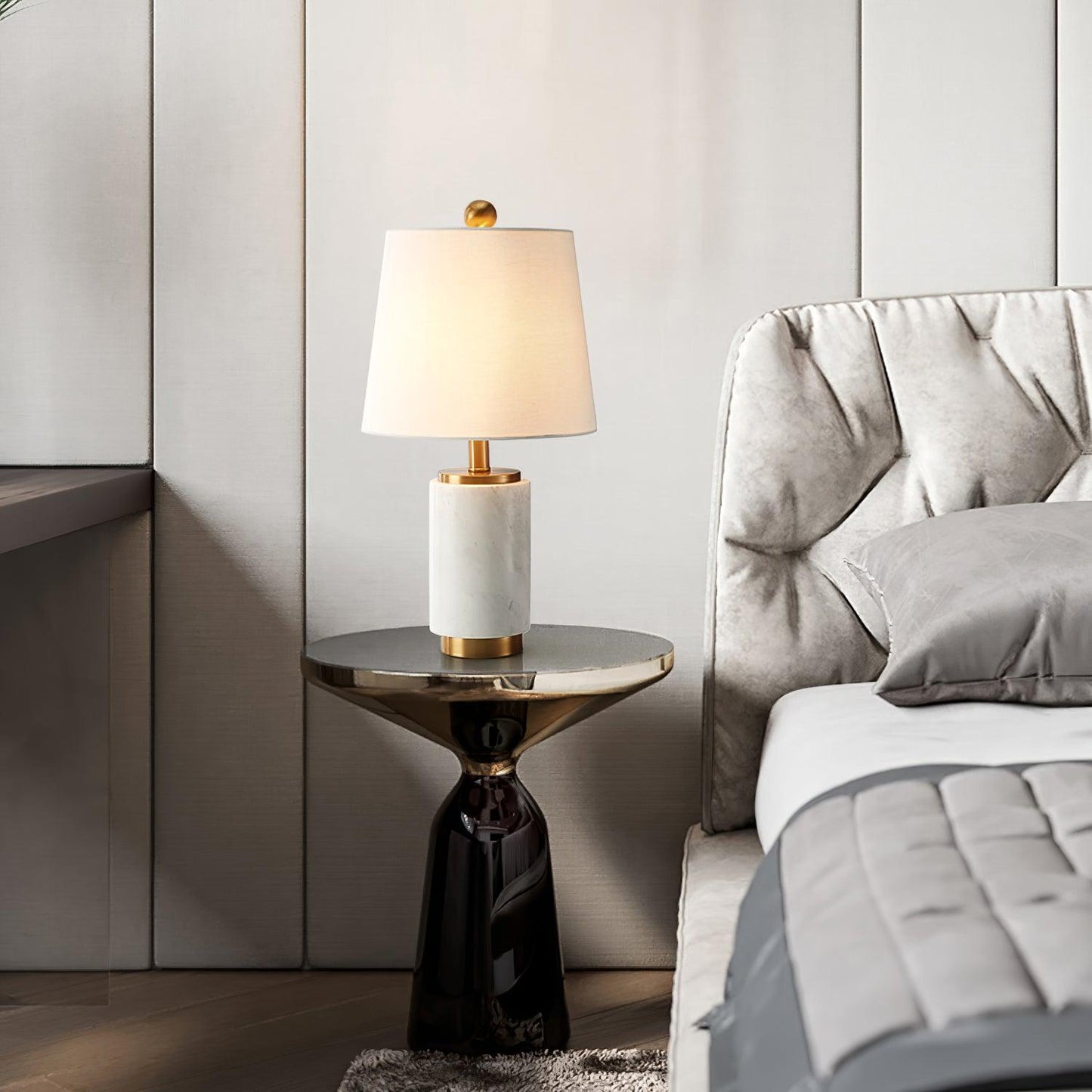 Elegant White Marble Table Light