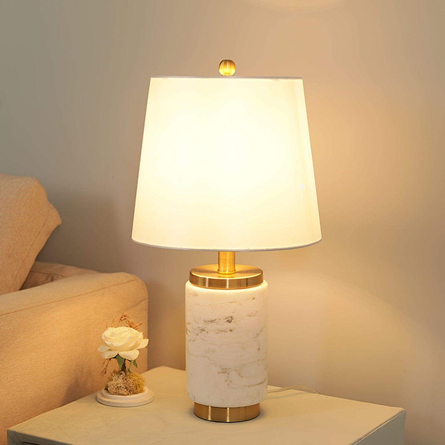 Elegant White Marble Table Light
