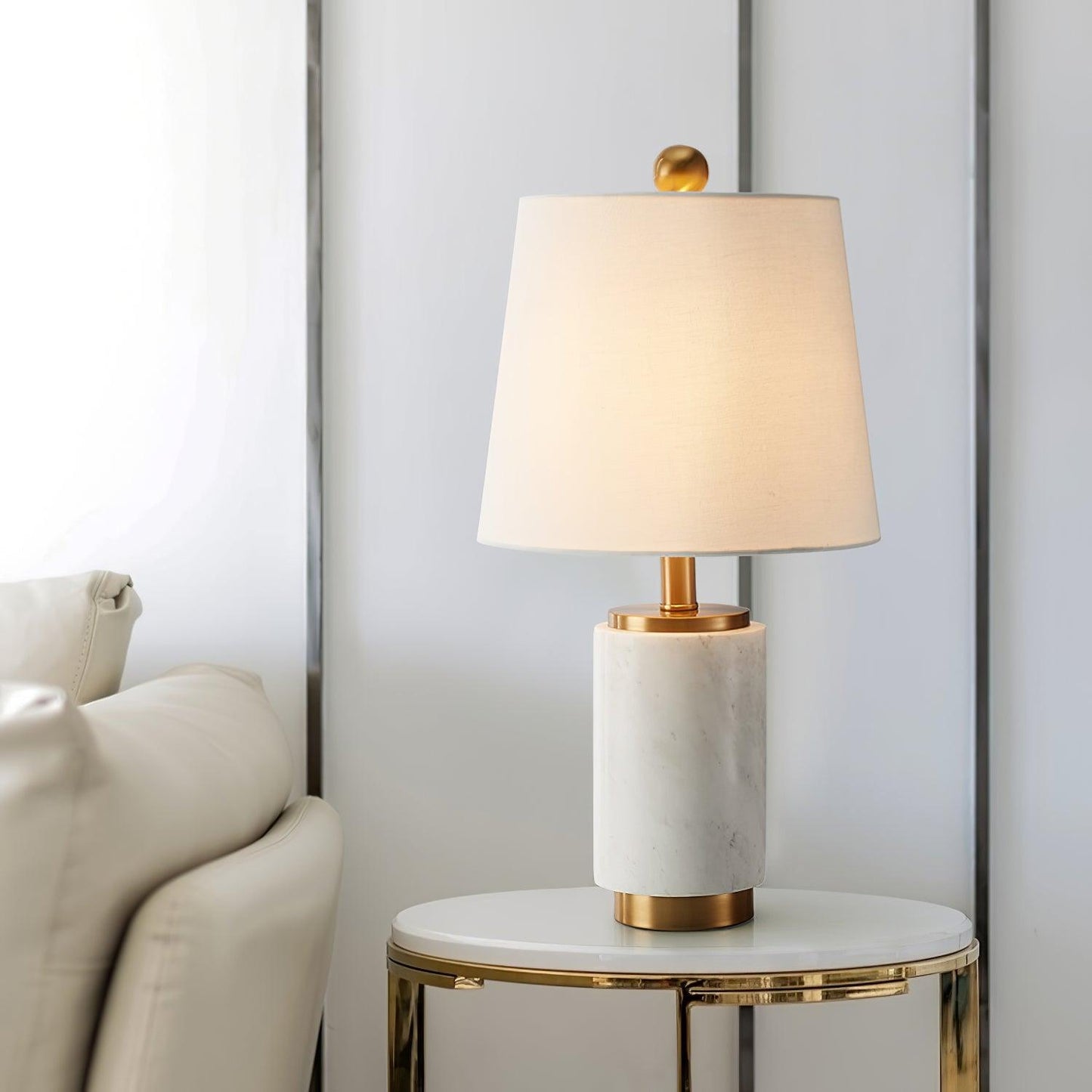 Elegant White Marble Table Light