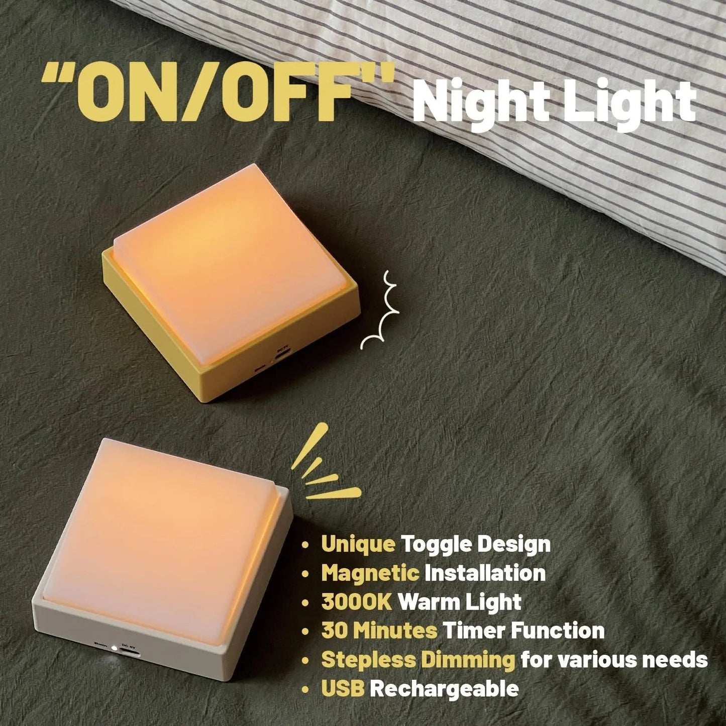 Portable LED Night Lamp with Dimmer and Timer