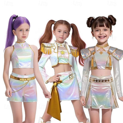 Shiny Kpop Girl Halloween Costume Hologram Dress