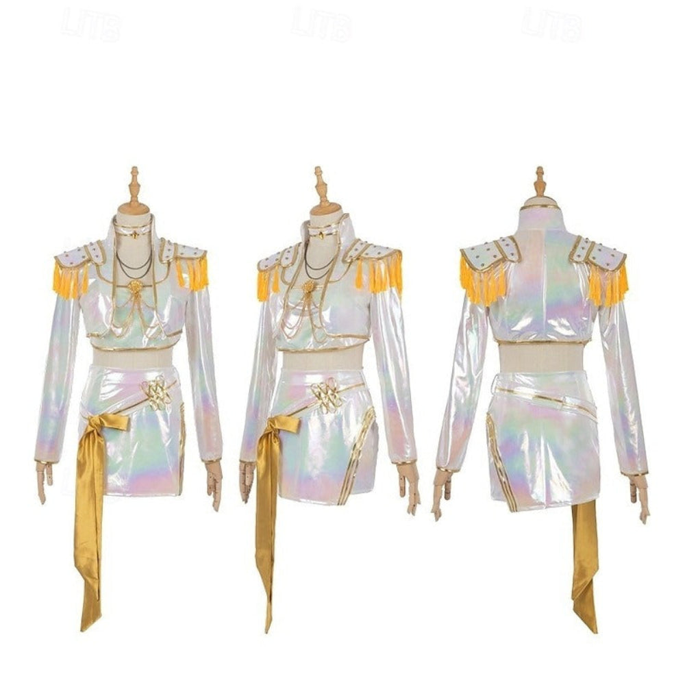 Shiny Kpop Girl Halloween Costume Hologram Dress