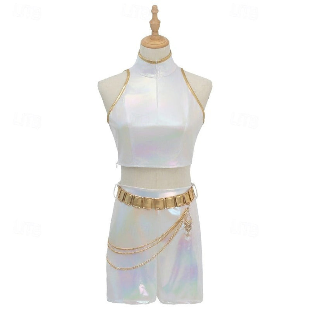 Shiny Kpop Girl Halloween Costume Hologram Dress