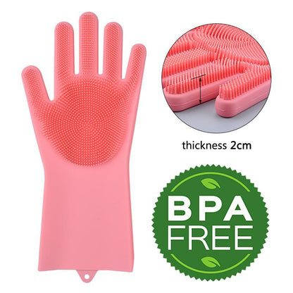 Practical Rubber Cleaning Gloves Pair