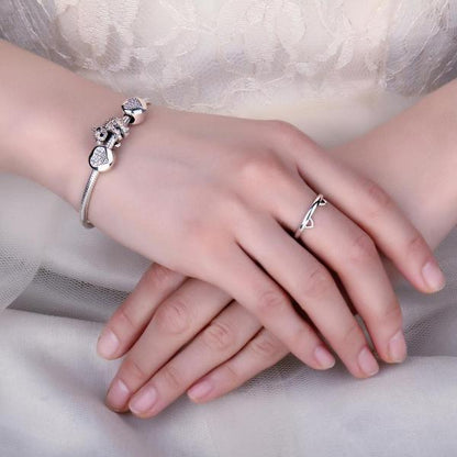 Cute Cat Paw Sterling Silver Ring