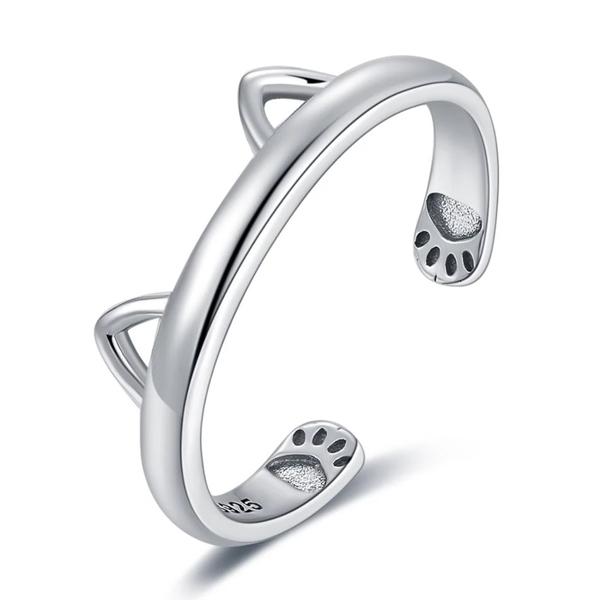 Cute Cat Paw Sterling Silver Ring - Cofik