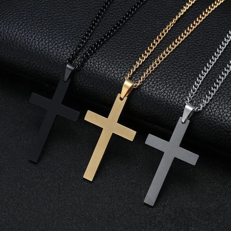 Simple Men's Stainless Steel Cross Necklace