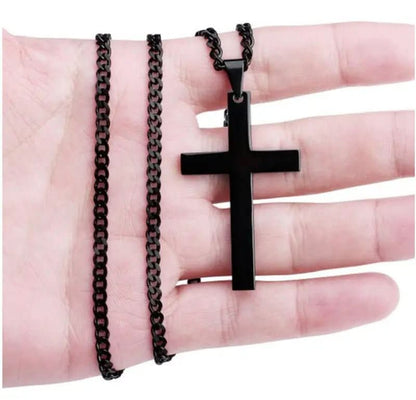 Simple Men's Stainless Steel Cross Necklace