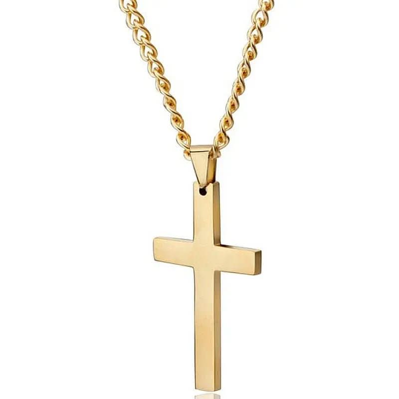 Simple Men's Stainless Steel Cross Necklace