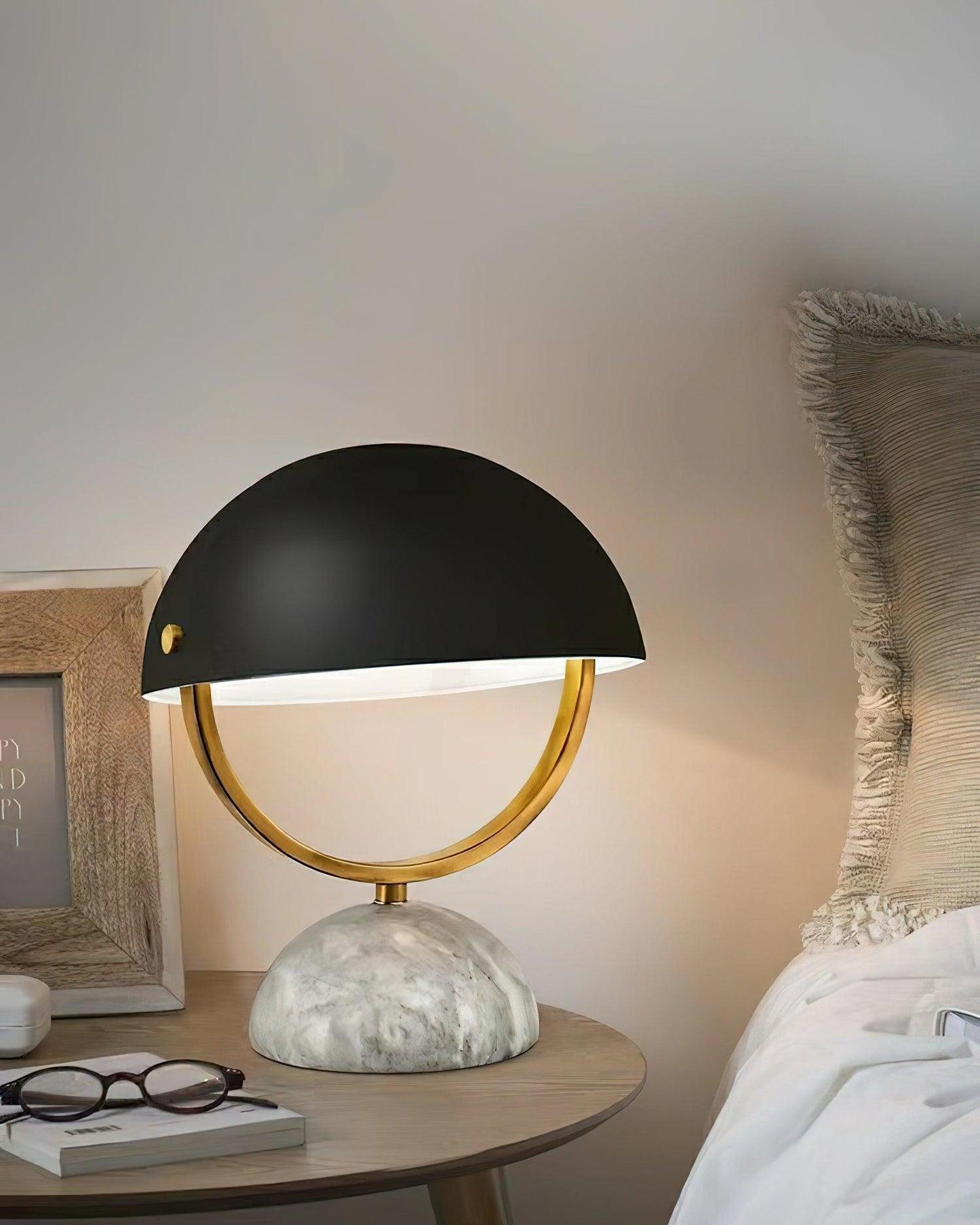 Elegant White Marble Desk Lamp