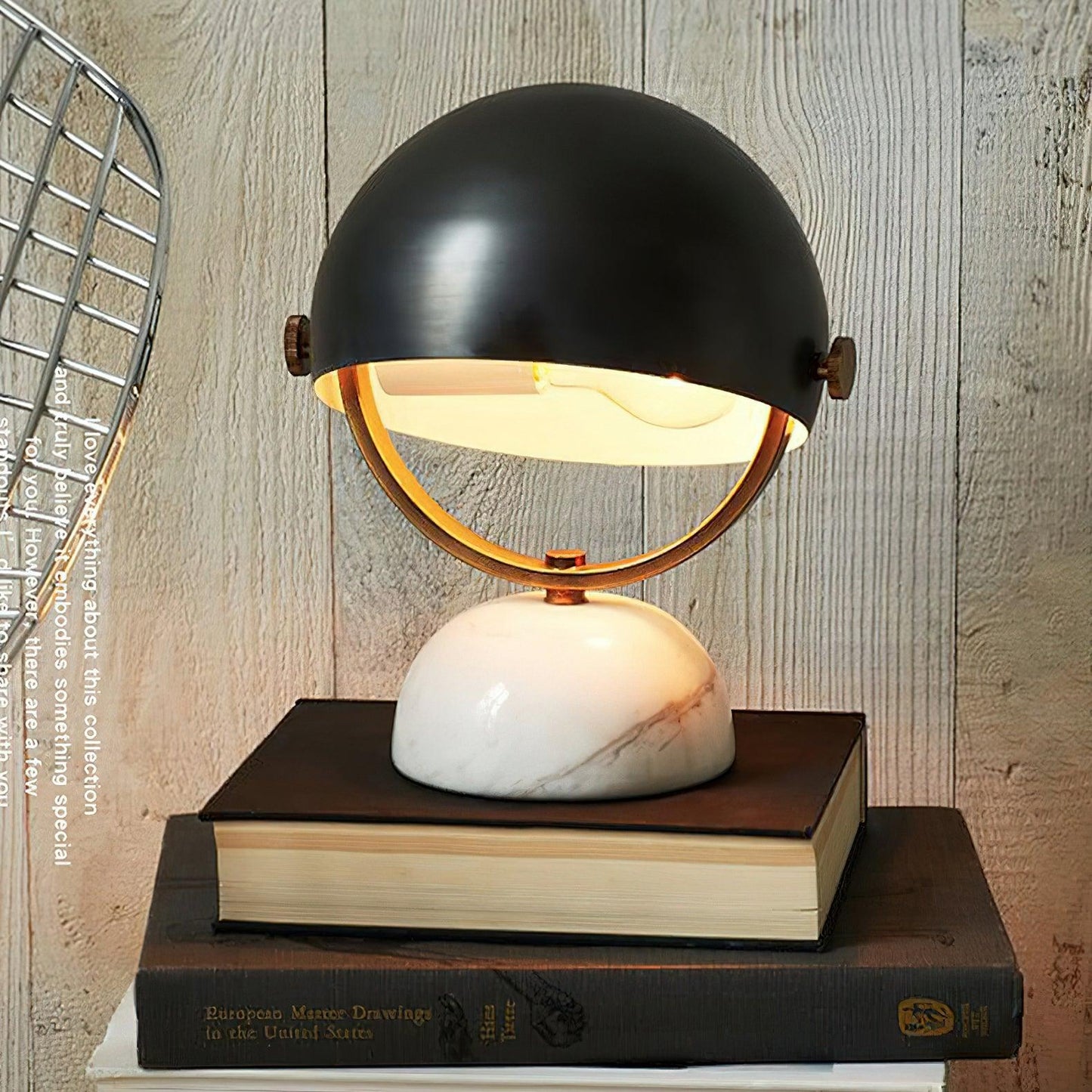 Elegant White Marble Desk Lamp