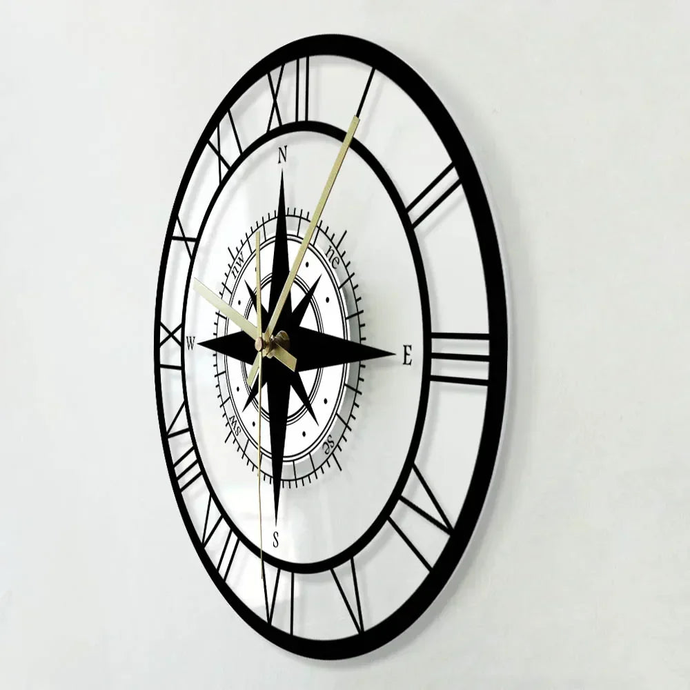 Classic Navigation Compass Wall Clock