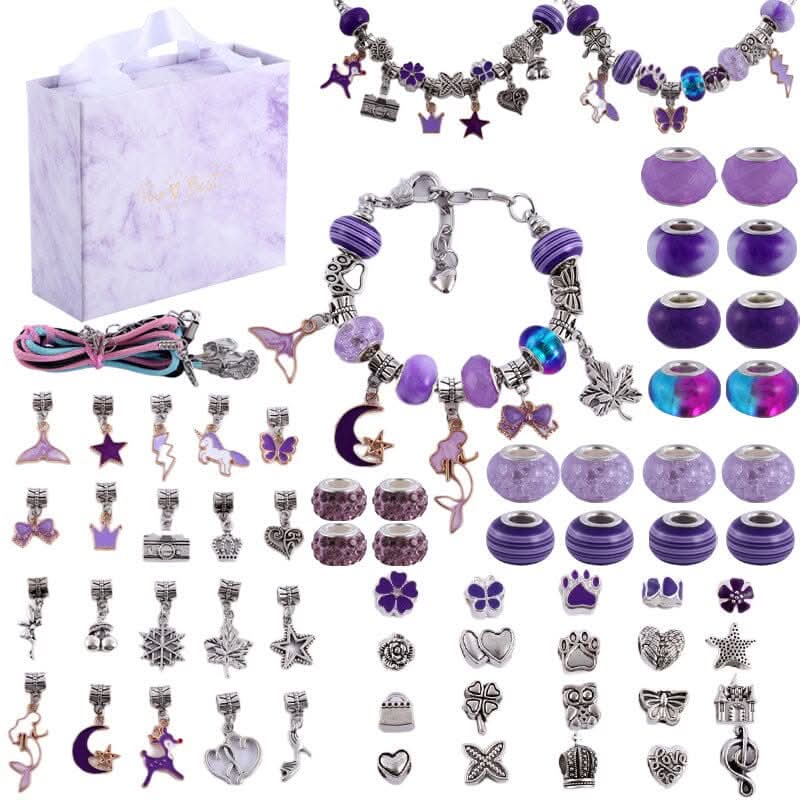 Fun Beaded Jewelry Making Kit for Kids with Shiny Beads