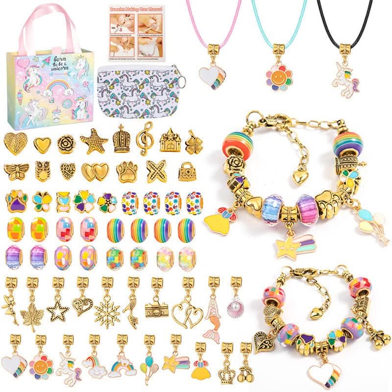 Fun Beaded Jewelry Making Kit for Kids with Shiny Beads