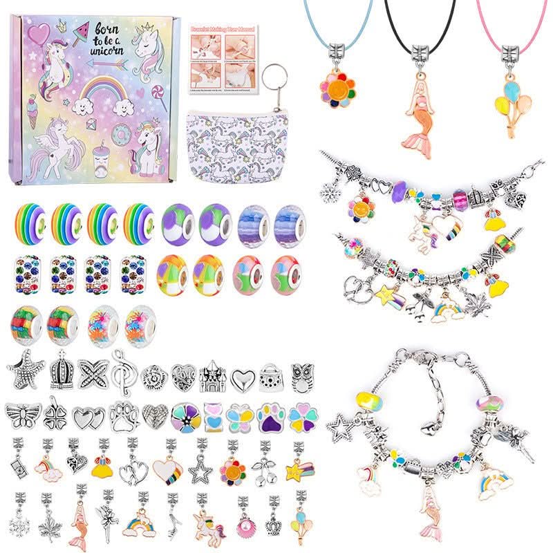 Fun Beaded Jewelry Making Kit for Kids with Shiny Beads