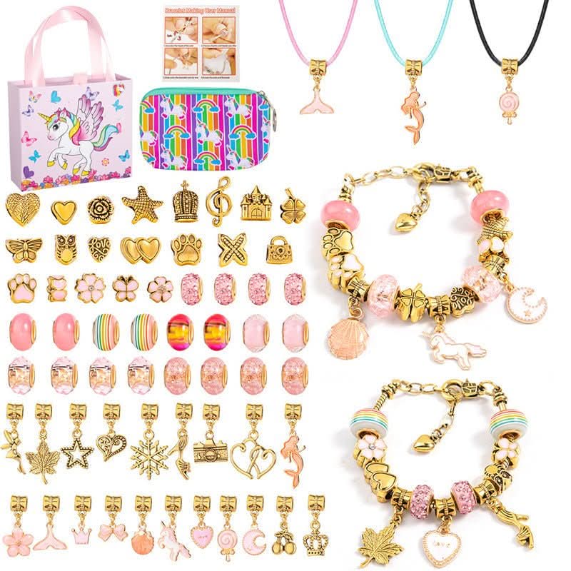 Fun Beaded Jewelry Making Kit for Kids with Shiny Beads