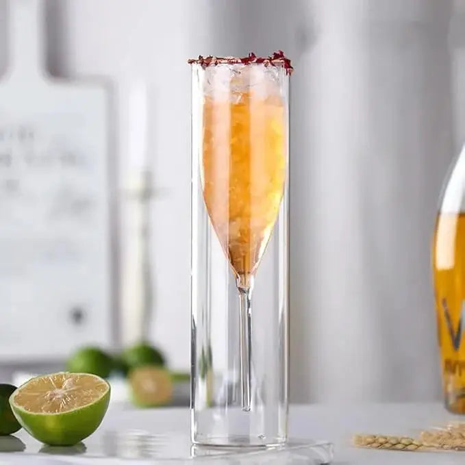 Luxury Crystal Champagne Flutes with Floating Bubbles