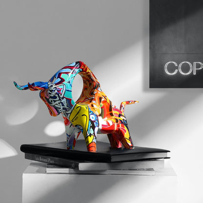 Vibrant Decorative Bull Figurine - Cofik