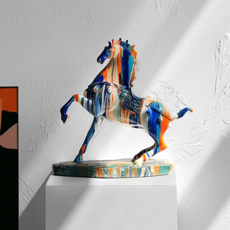 Vibrant Decorative Bull Figurine