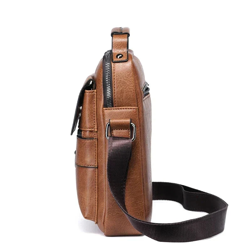 Classic Men's Real Leather Crossbody Bag