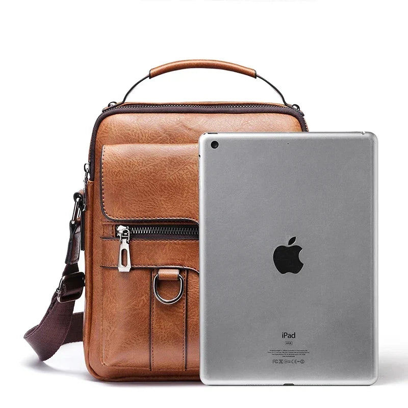 Classic Men's Real Leather Crossbody Bag