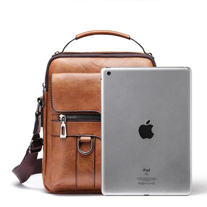 Classic Men's Real Leather Crossbody Bag