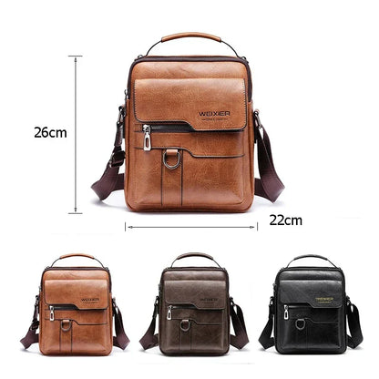 Classic Men's Real Leather Crossbody Bag