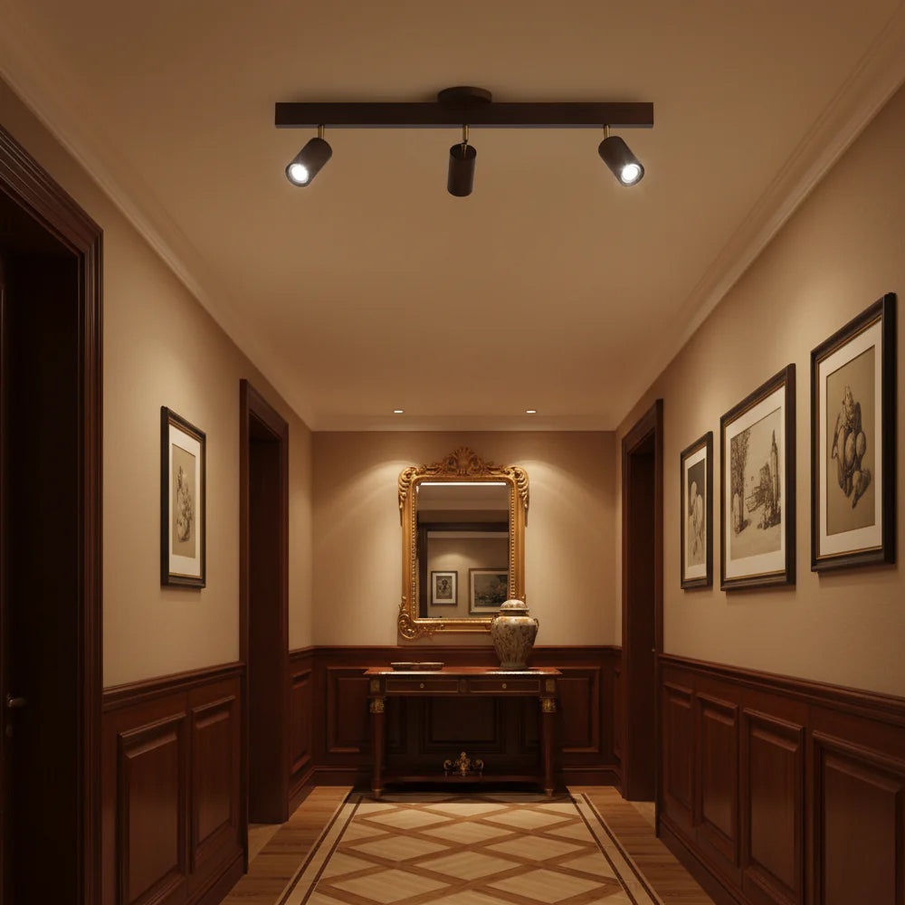 Contemporary Wooden LED Track Light Fixture