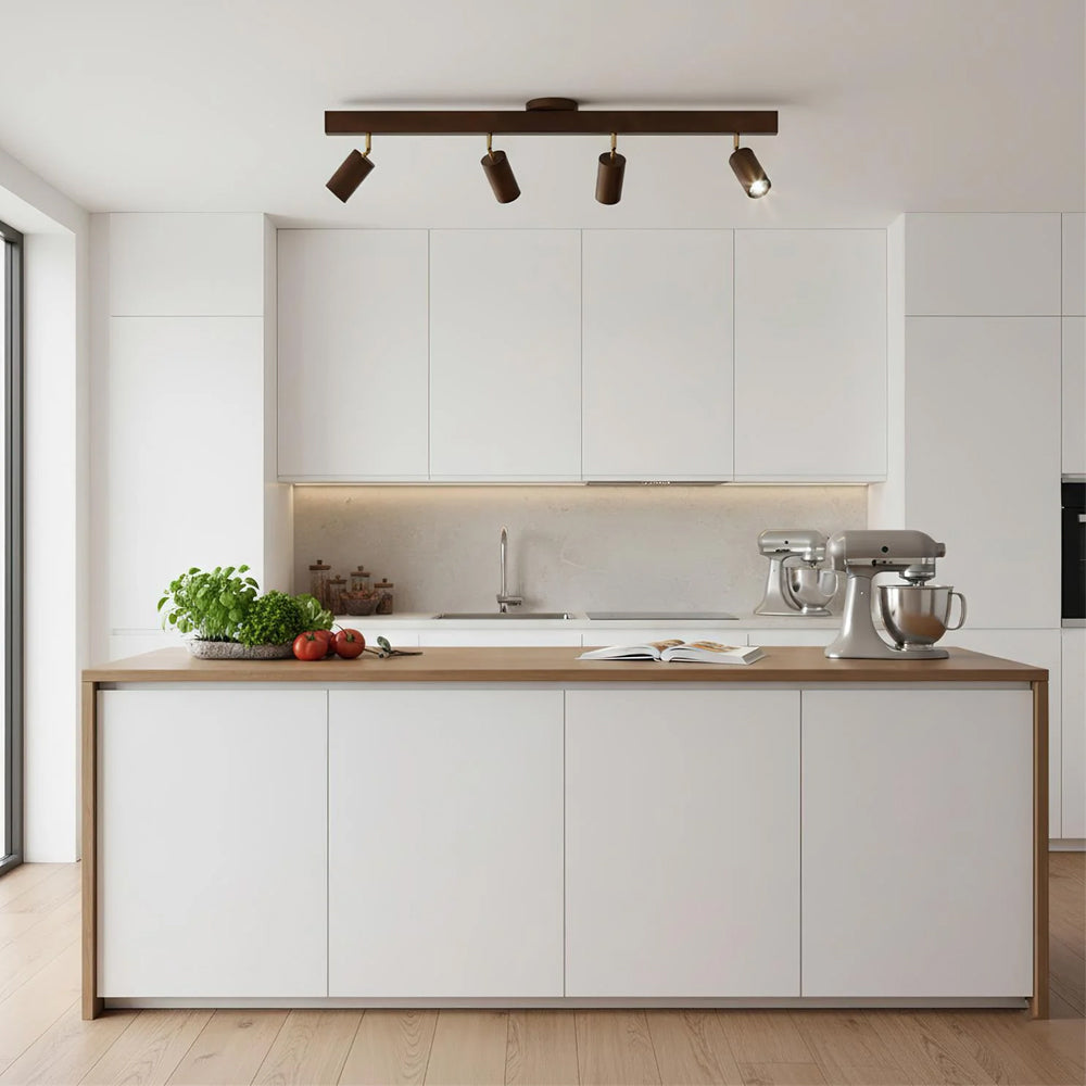 Contemporary Wooden LED Track Light Fixture