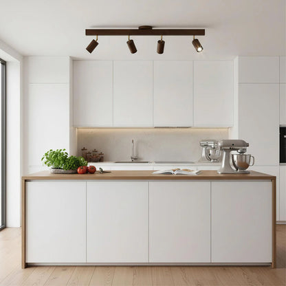 Contemporary Wooden LED Track Light Fixture