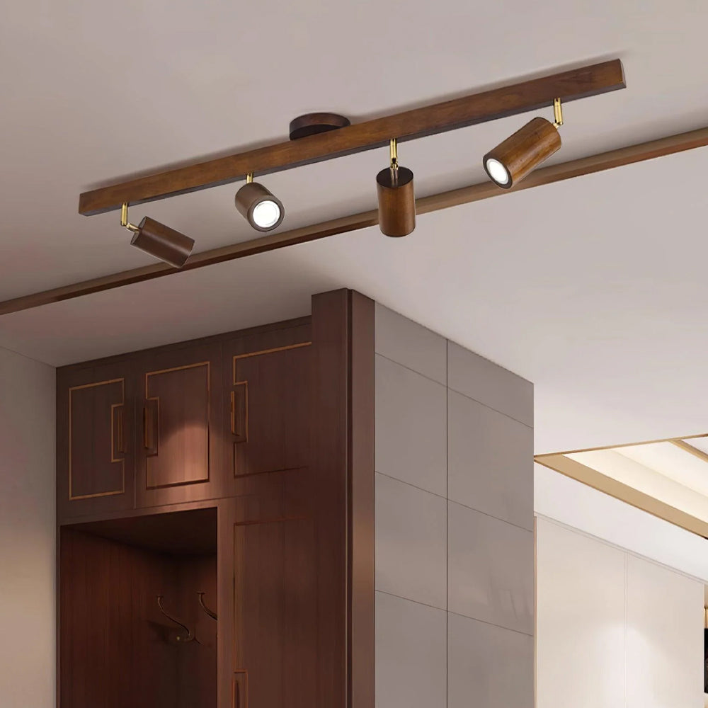 Contemporary Wooden LED Track Light Fixture