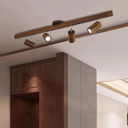 Contemporary Wooden LED Track Light Fixture