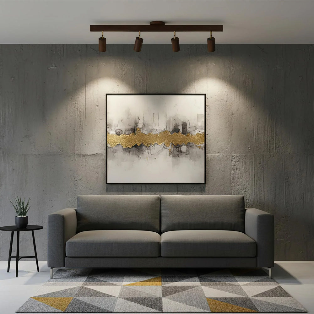 Contemporary Wooden LED Track Light Fixture