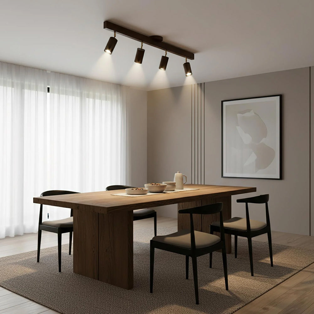 Contemporary Wooden LED Track Light Fixture