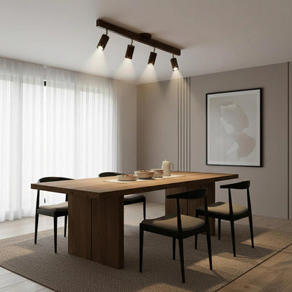 Contemporary Wooden LED Track Light Fixture