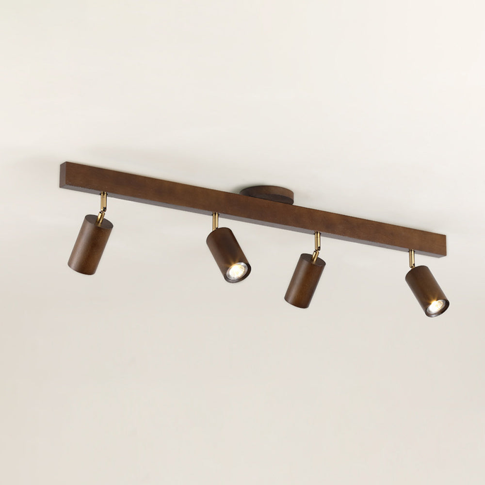 Contemporary Wooden LED Track Light Fixture