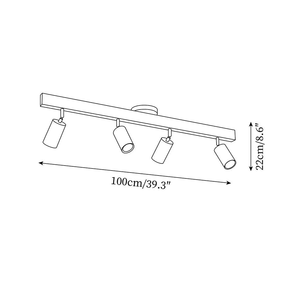 Contemporary Wooden LED Track Light Fixture