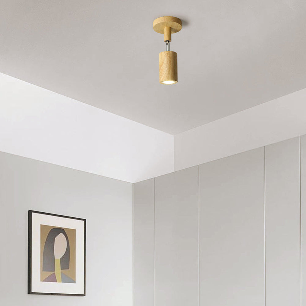 Contemporary Wooden LED Track Light Fixture