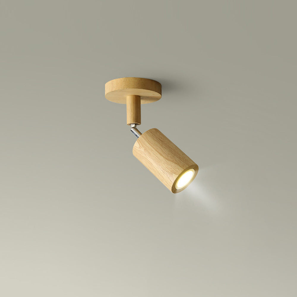 Contemporary Wooden LED Track Light Fixture