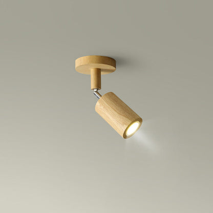Contemporary Wooden LED Track Light Fixture